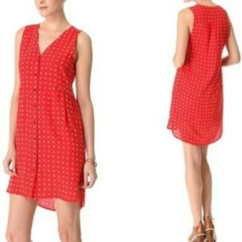 Madewell Ditsy Floral Silk Sleeveless Button Dress Women’s XS